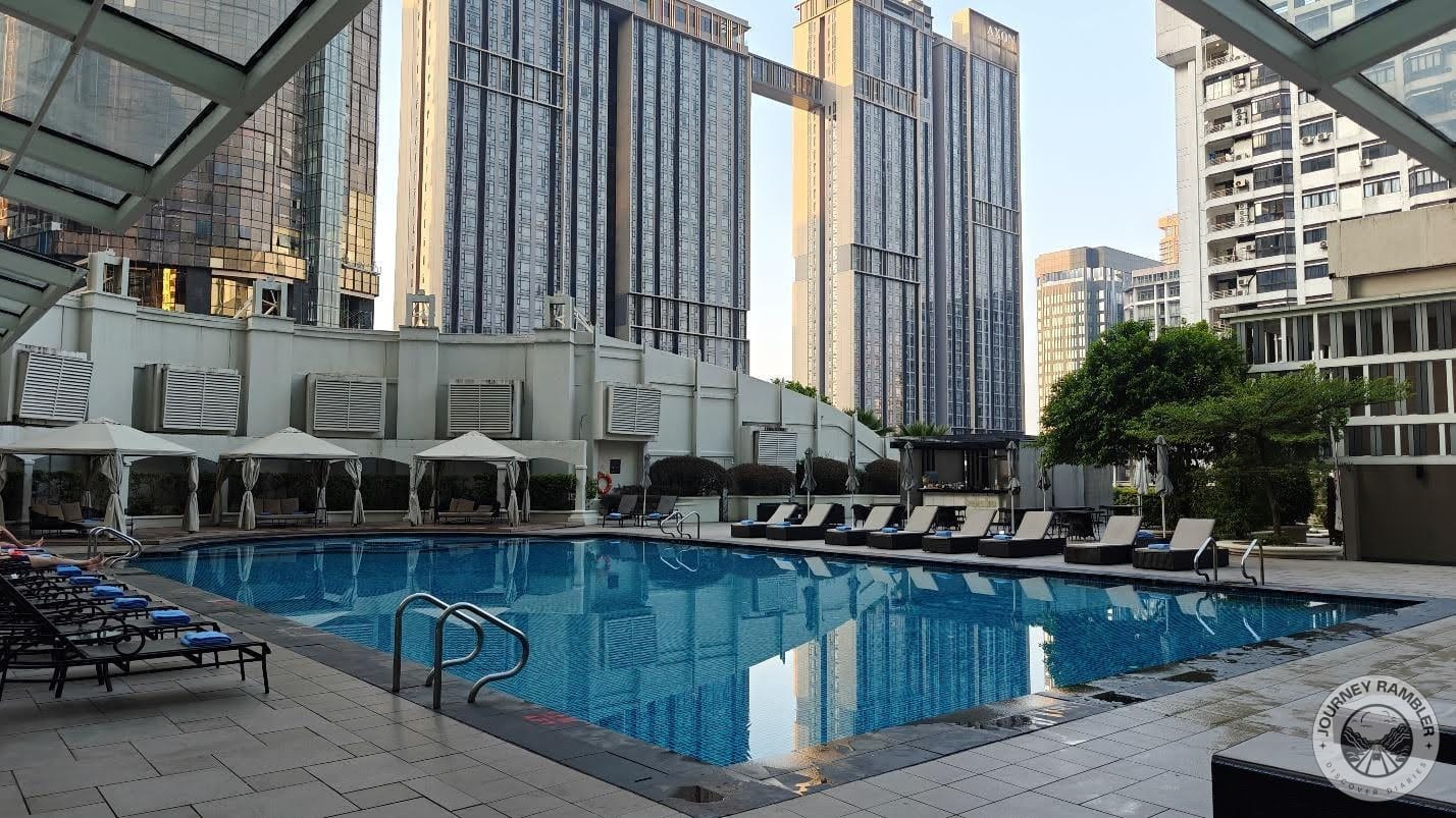 what the pool area looks like in the morning