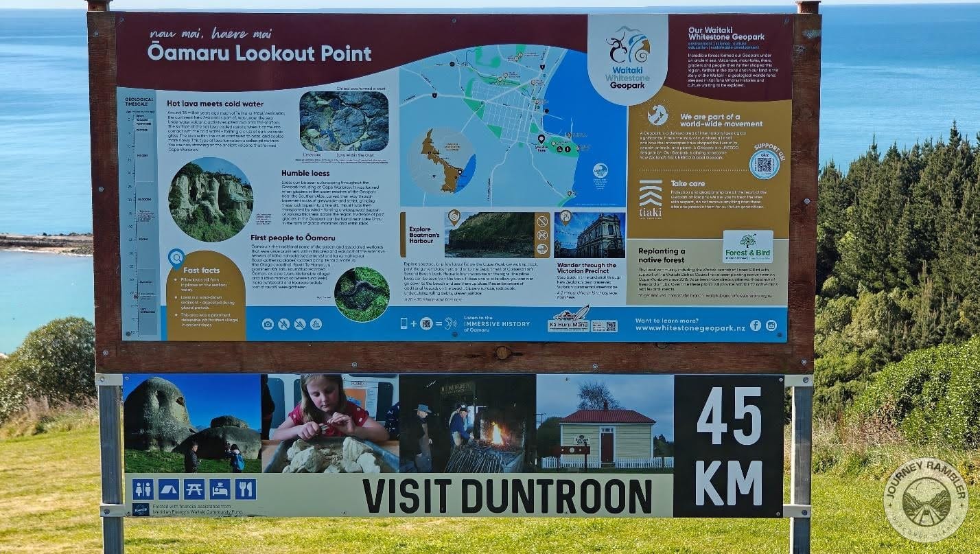 Another signboard about the Oamaru Lookout Point