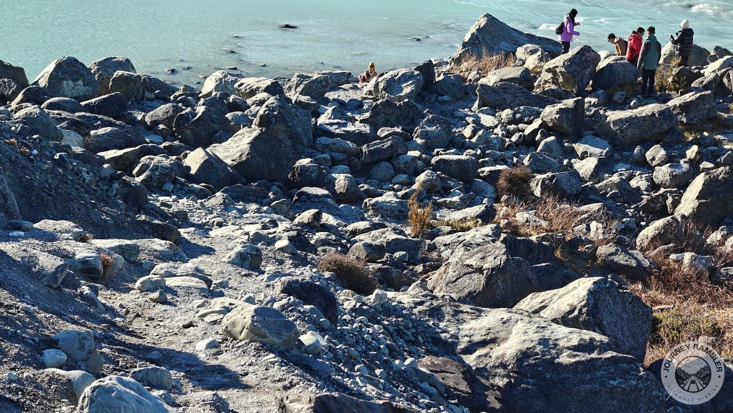 Big boulders and rocks lay everywhere
