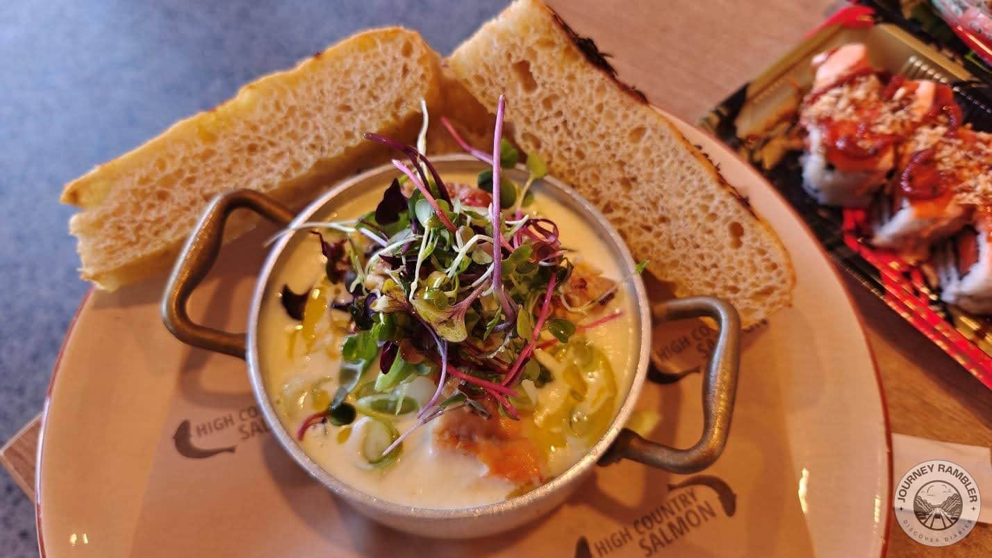 Boston style salmon chowder