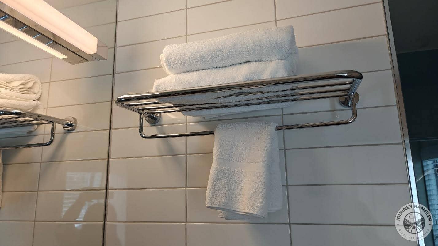 Clean white bath towels