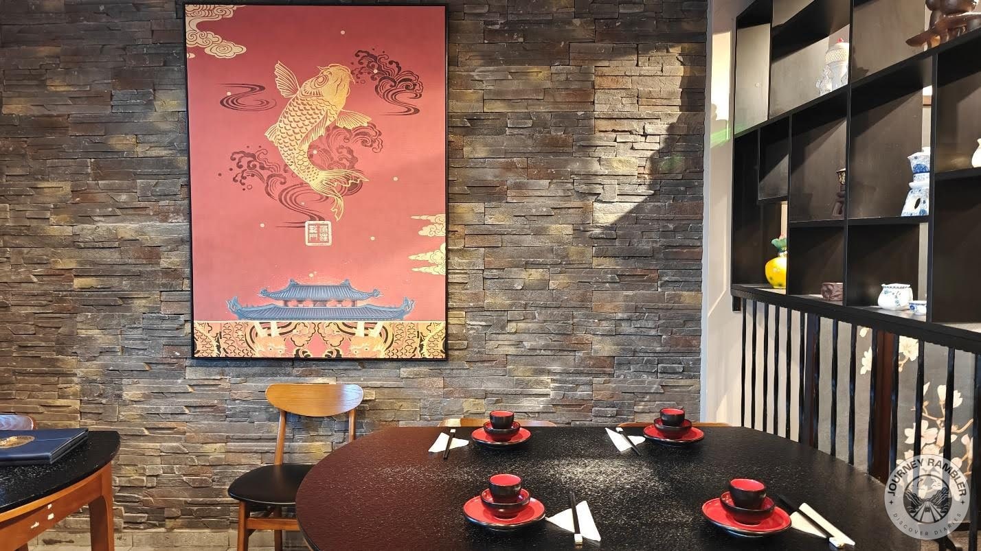 Colorful red and gold paintings