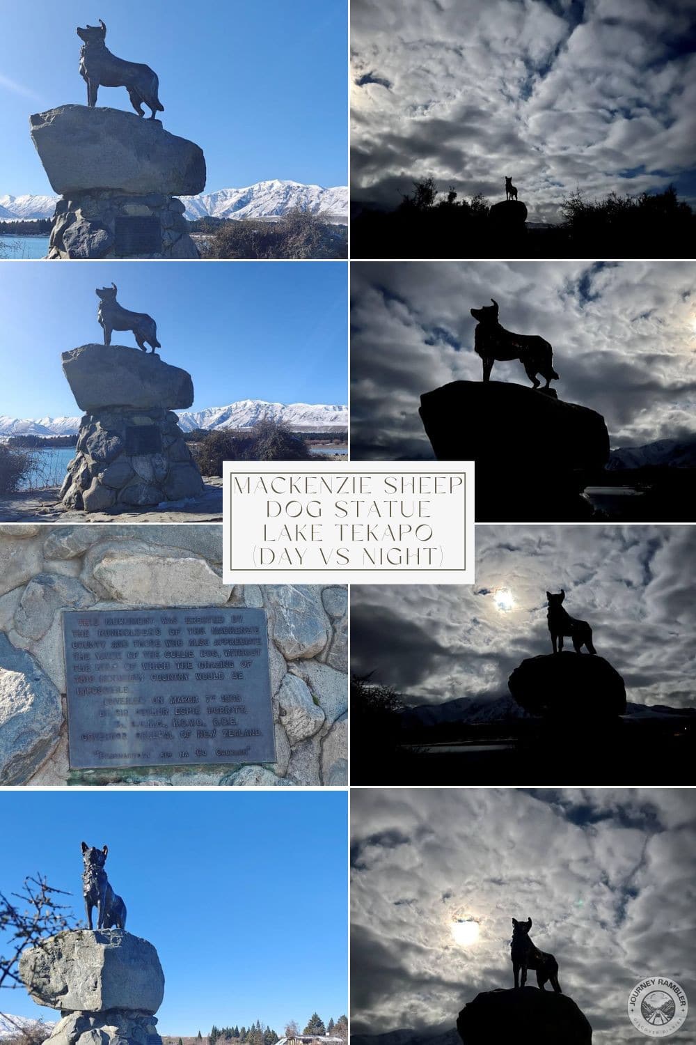 Mackenzie Sheep Dog Statue Lake Tekapo (Day vs Night)