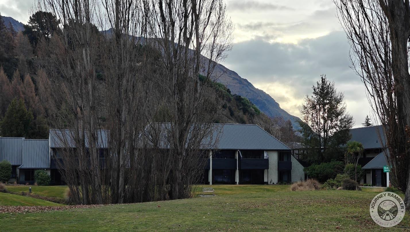 Mountains surrounded the hotel