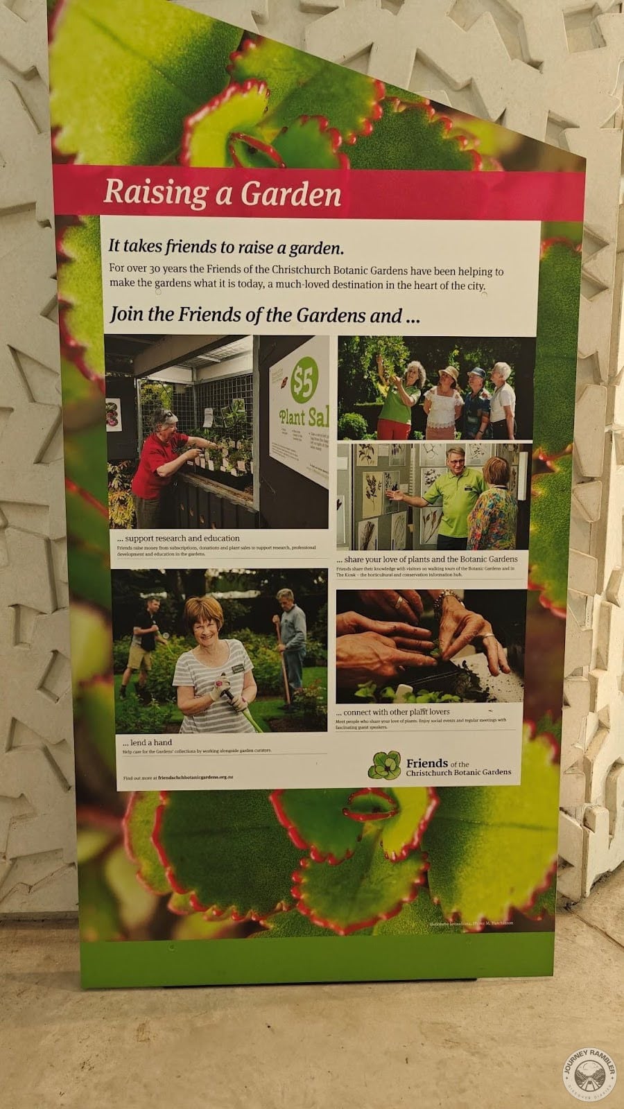 People could join a program called Friends of the Christchurch Botanic Garden