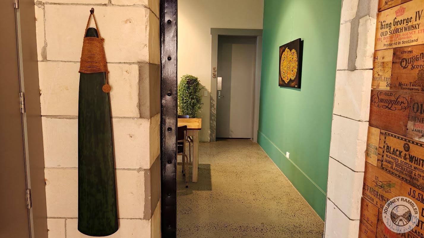 Some old artifacts and decorative items had been hung on the walls