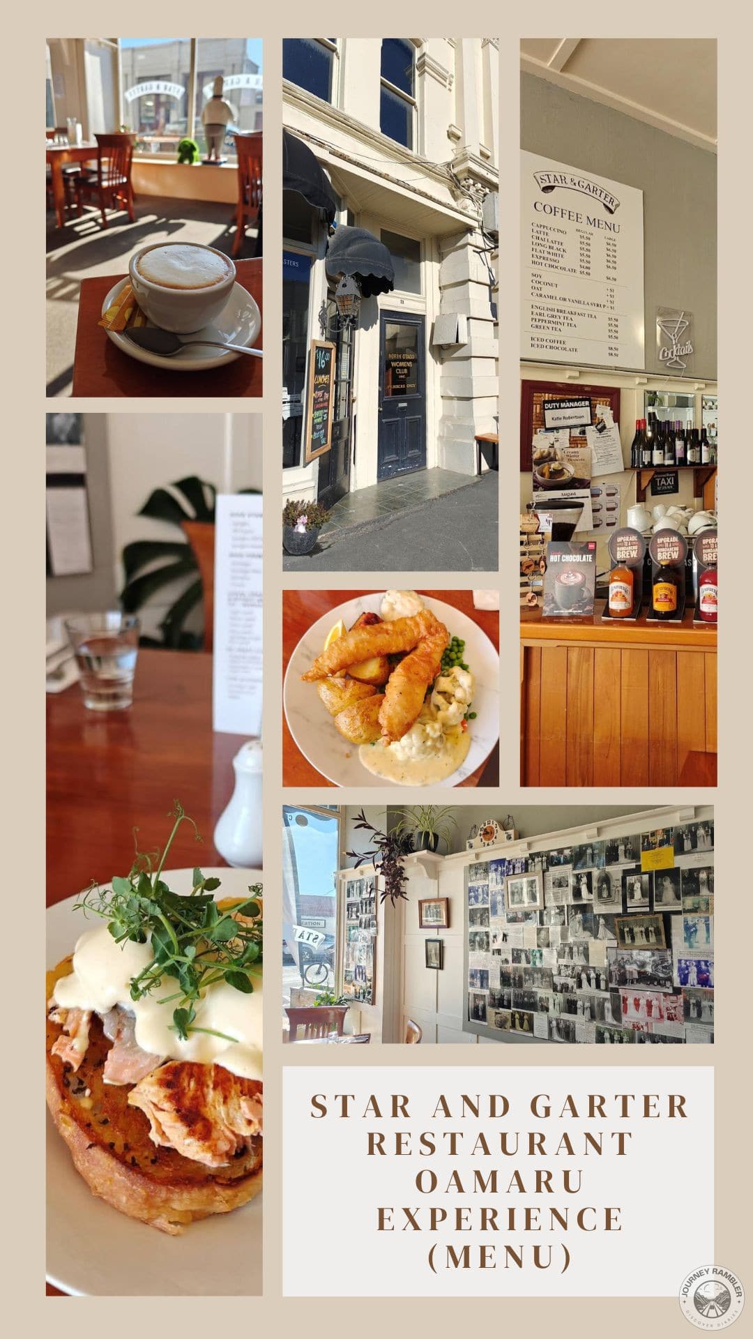 Star and Garter Restaurant Oamaru Experience (Menu)