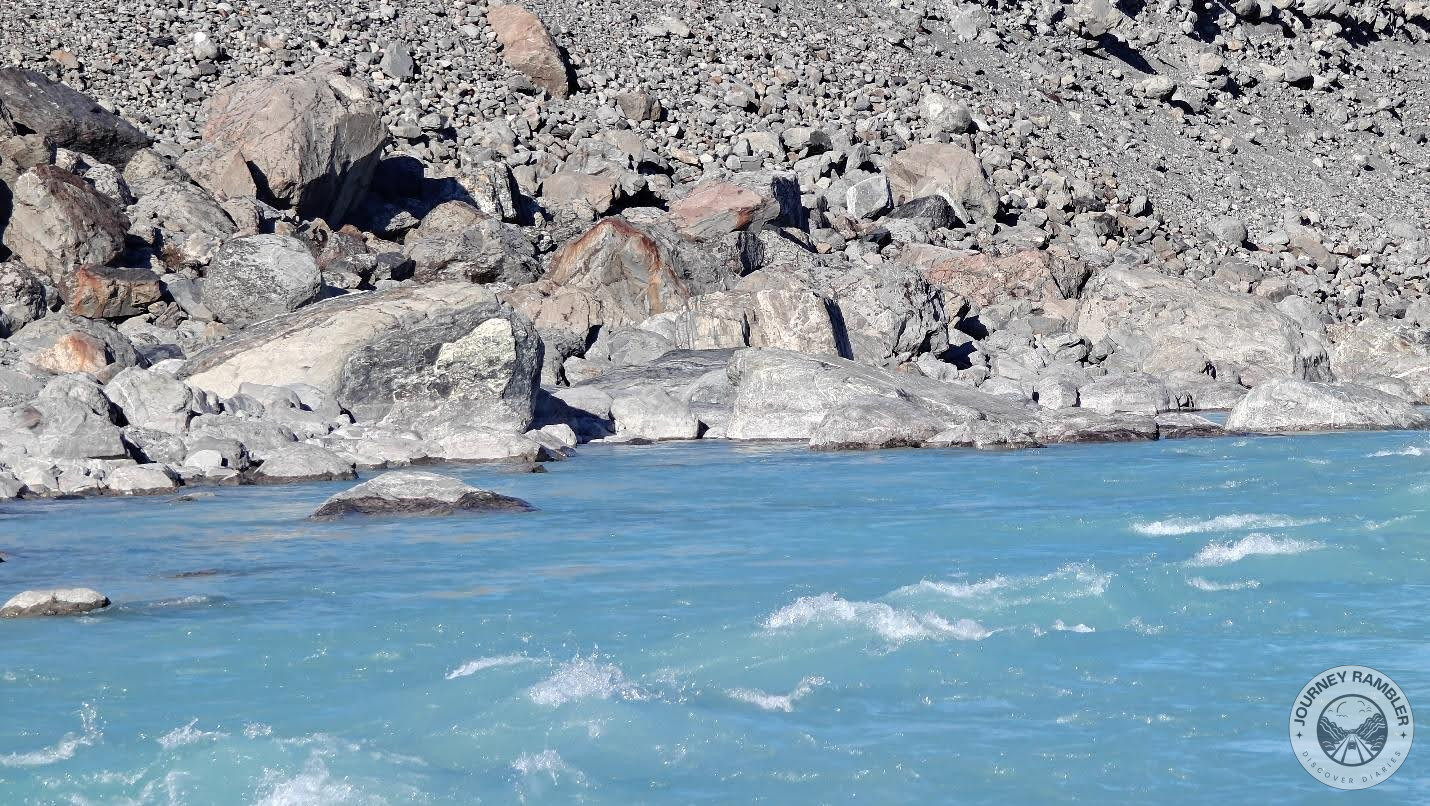 Tasman River now looked blue