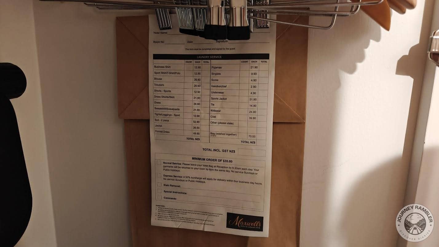 The Double Tree Hilton had a laundry service