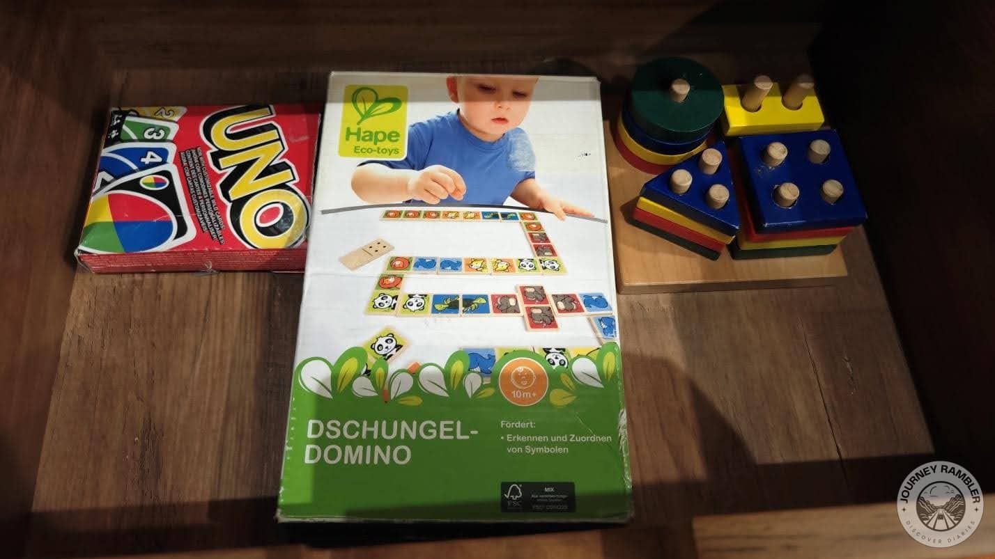 another pack of Uno cards and some children’s toys