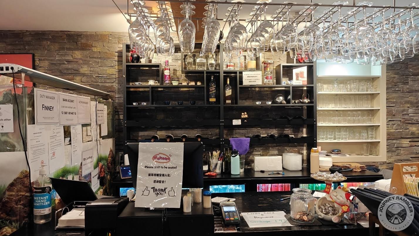 bar area at the front of the restaurant