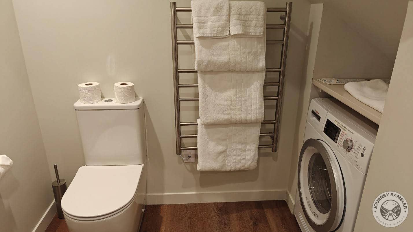 bath towels had been kept on the towel warmer