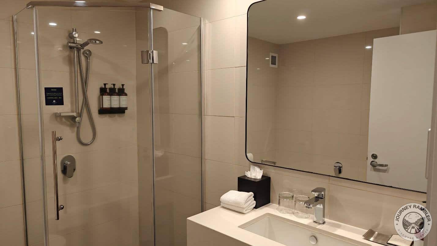 bathroom was quite big and very modern