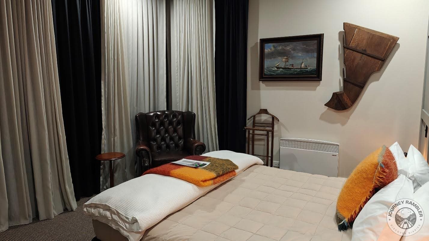 bed and an armchair