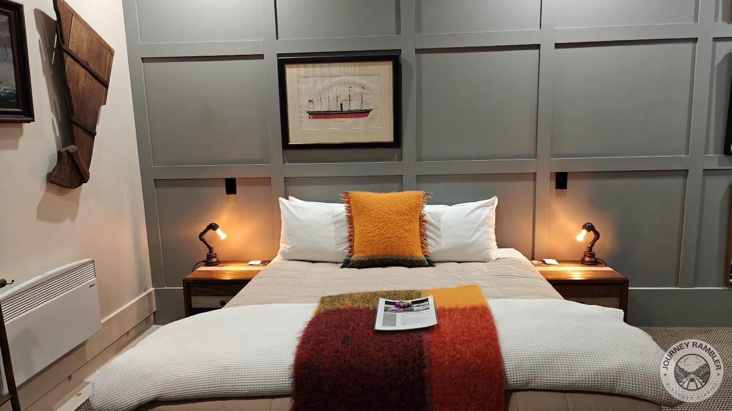bedside tables on either side of the bed