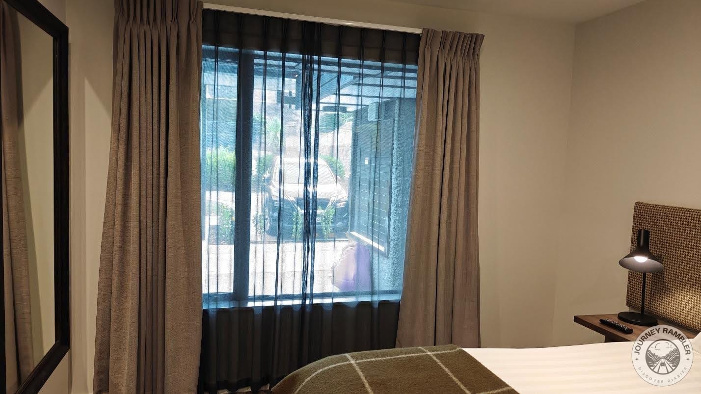 big windows in the bedroom.