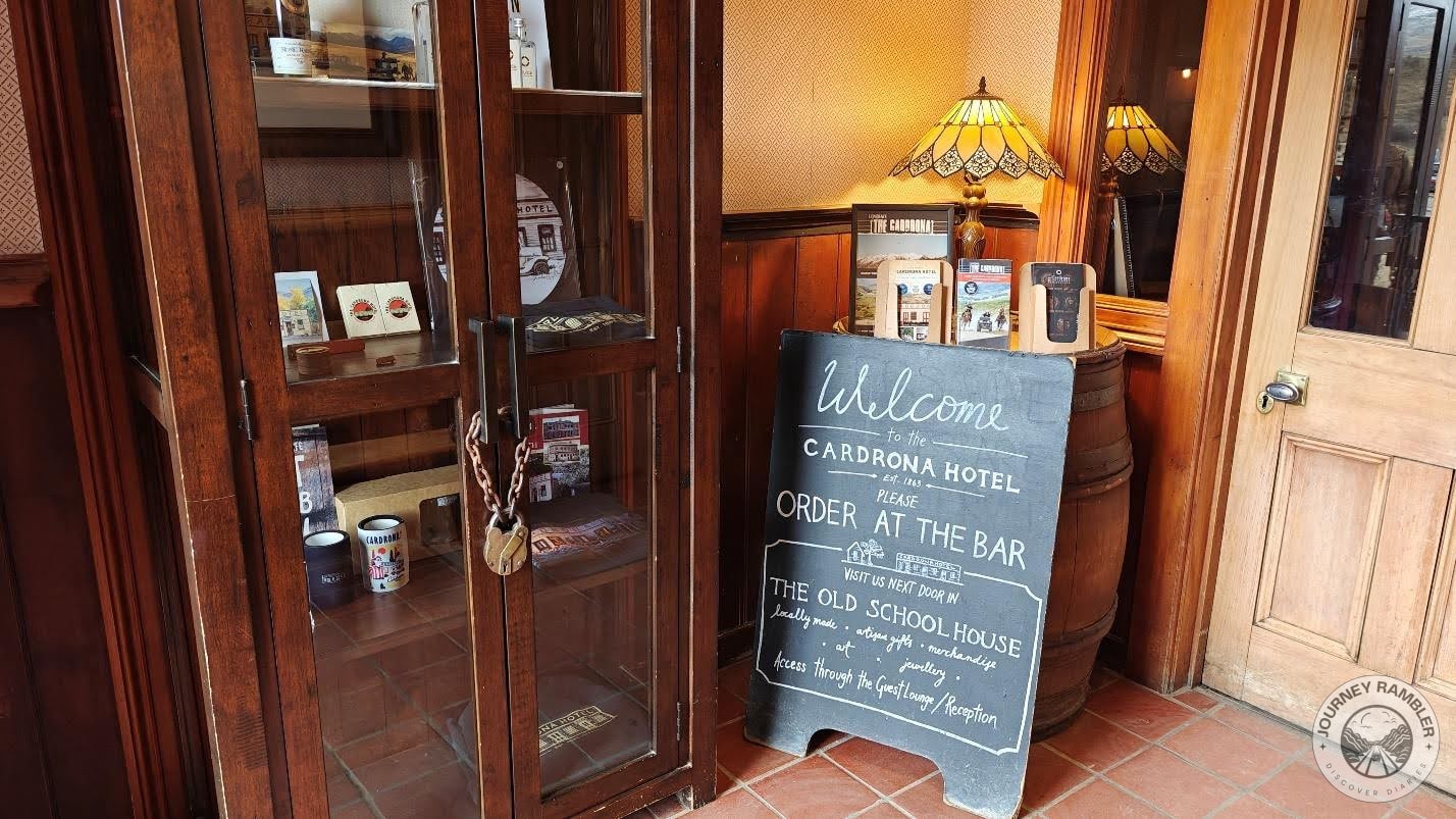 blackboard had a note welcoming guests