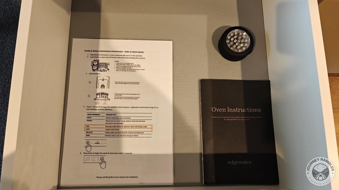 booklet with instructions for the oven