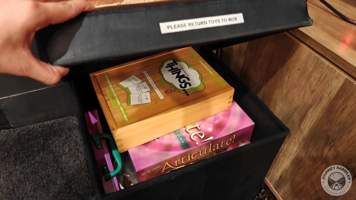box with a number of toys inside