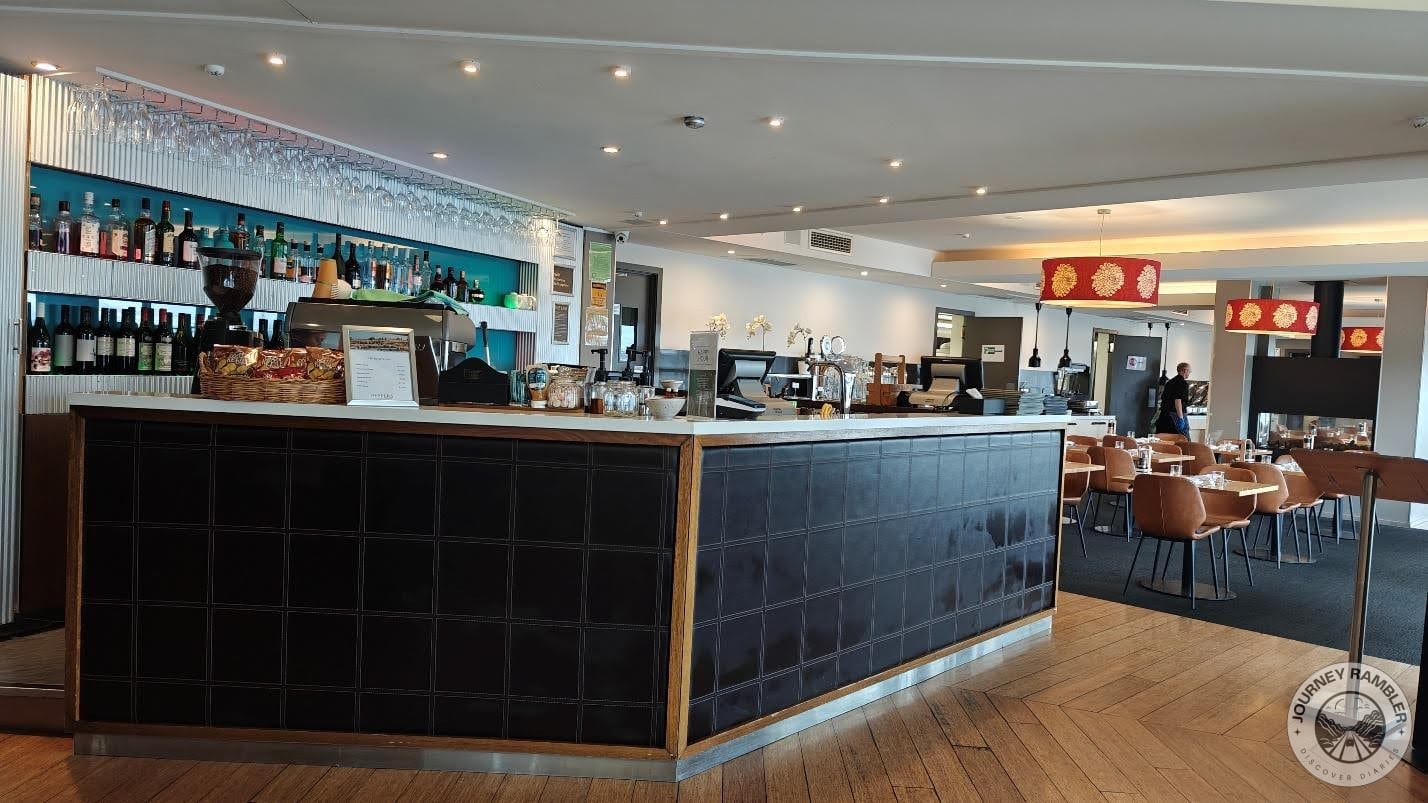 café and bar area inside the hotel