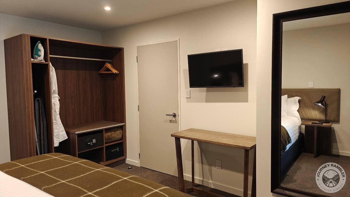 closet in one corner of the room