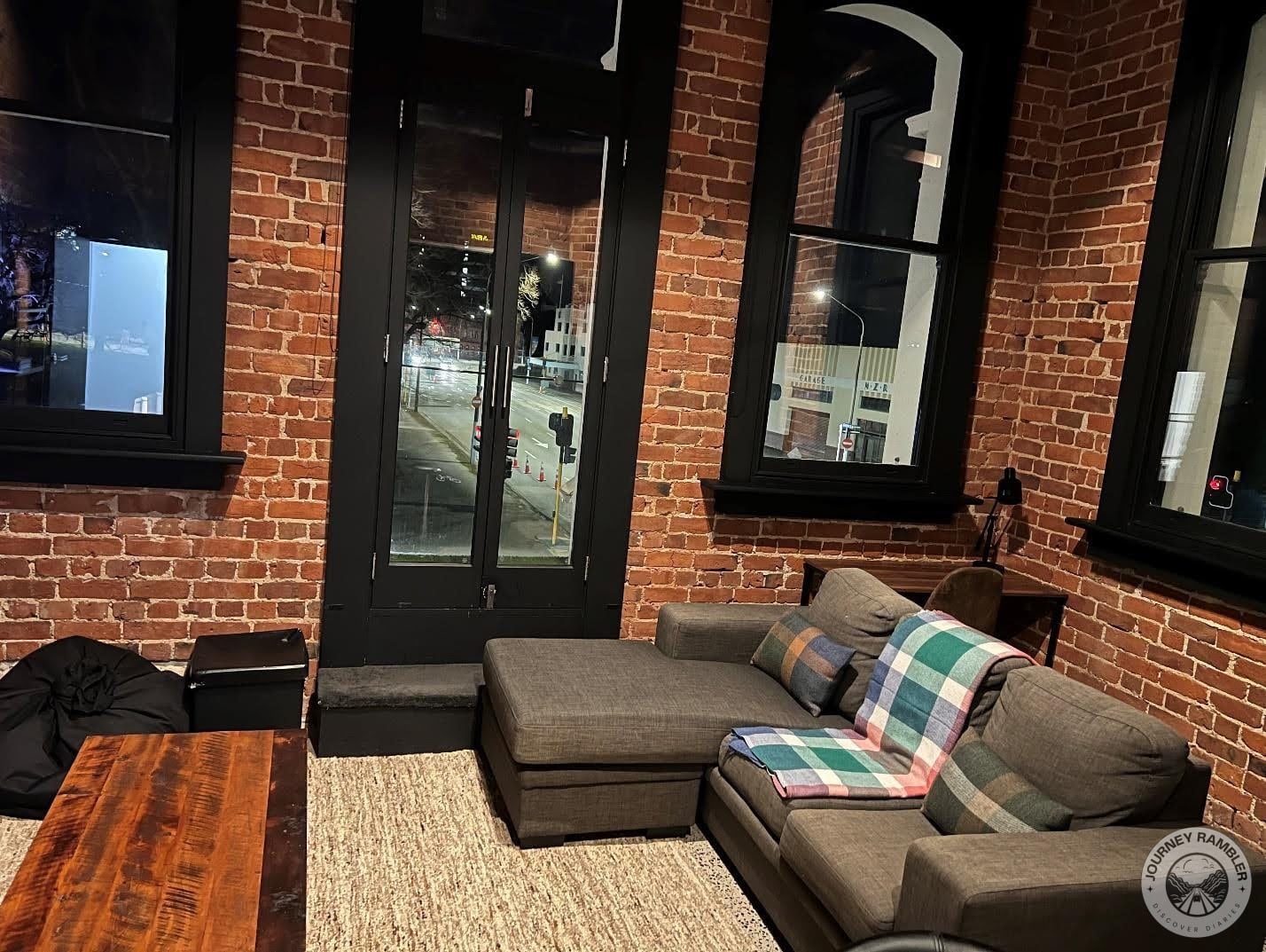 comfortable gray couch in the living area