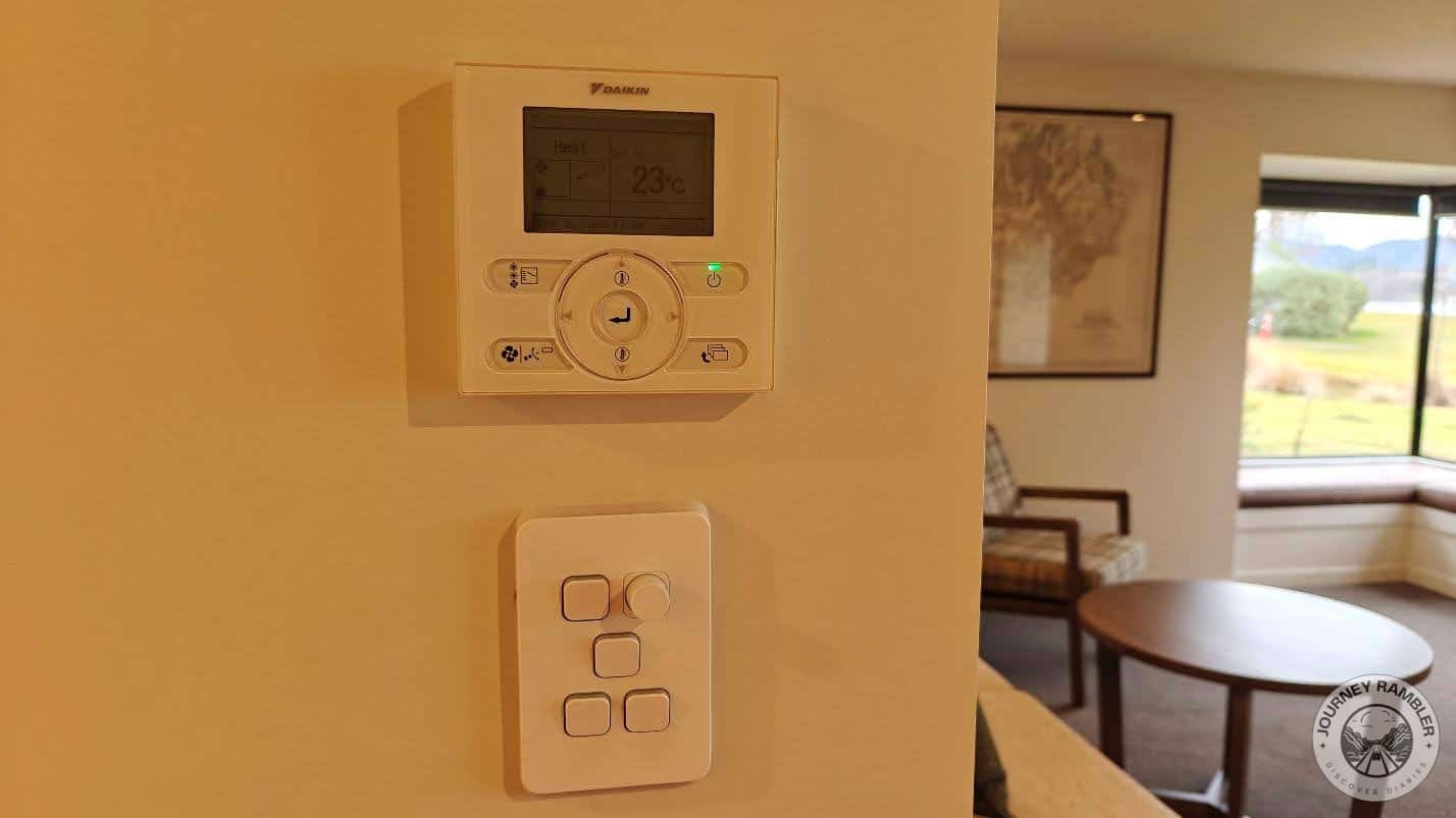 controls for the heating system and the switches