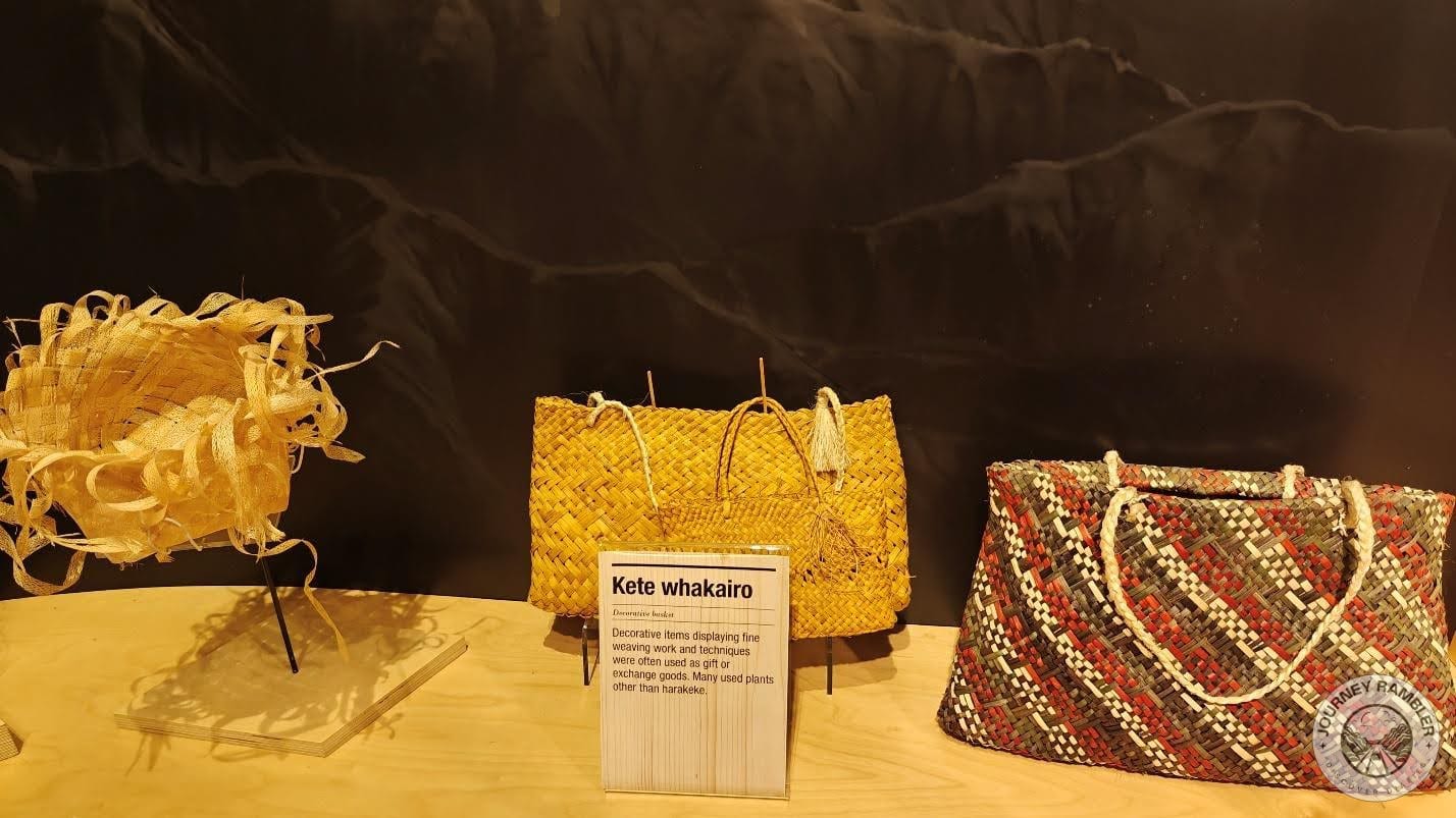 decorative items and baskets made by weaving plants