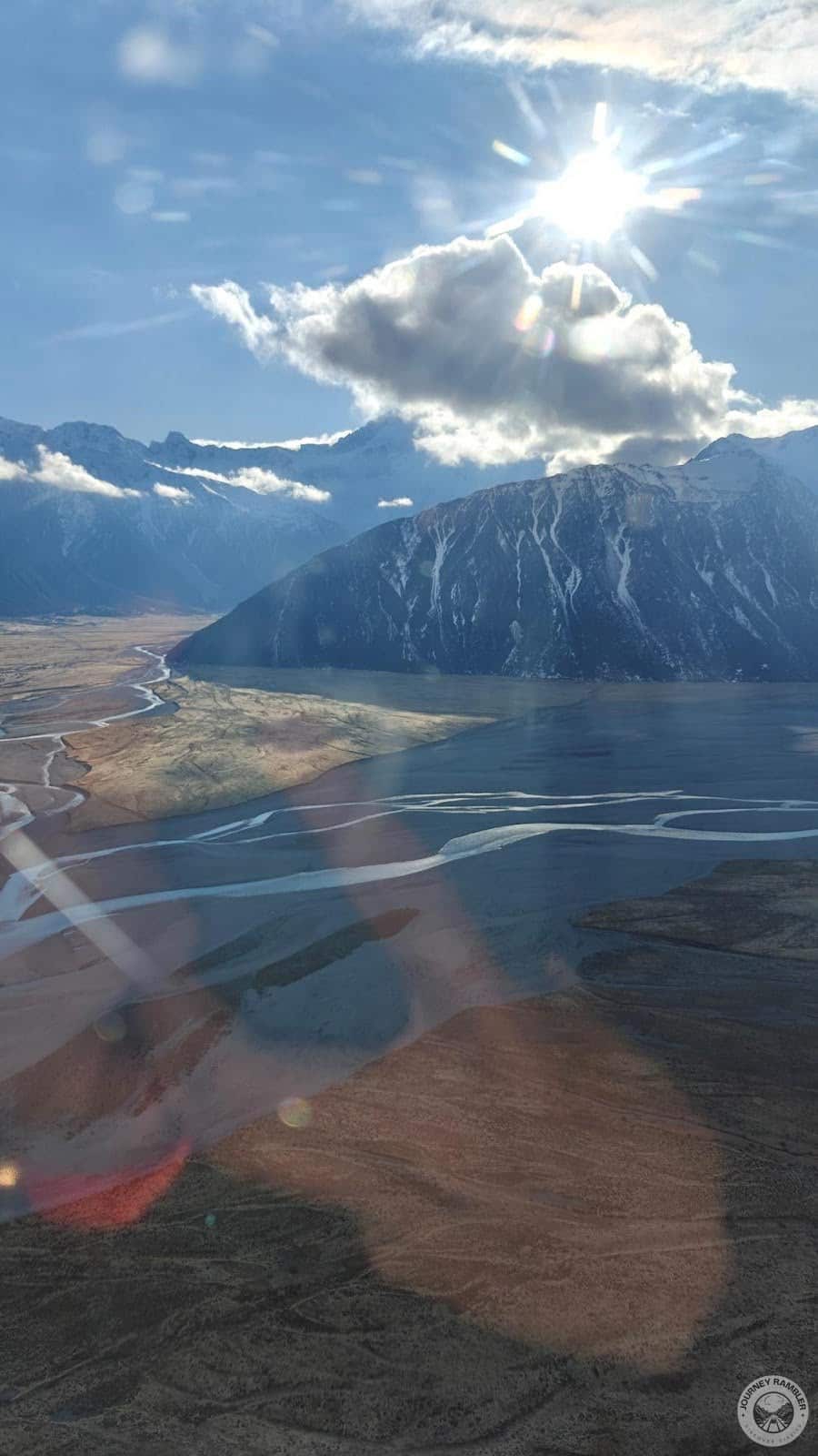 delta where the smaller Hooker River joins the Tasman River
