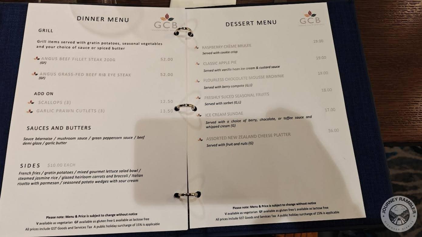 dessert menu