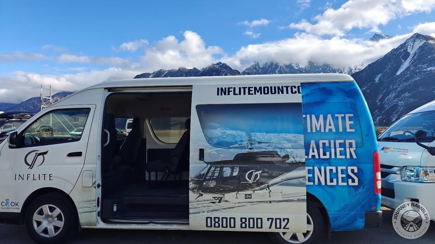 disembarking from the van