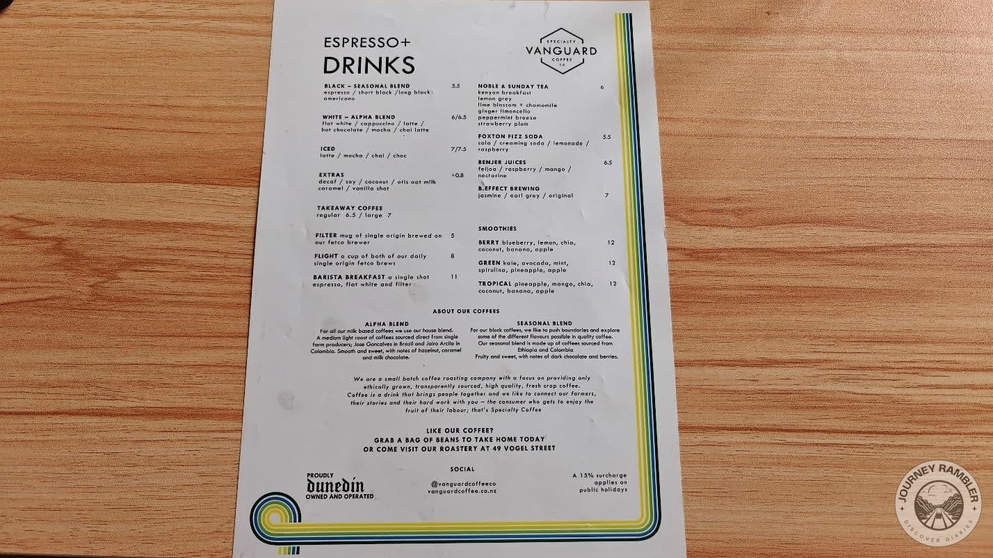 drinks menu