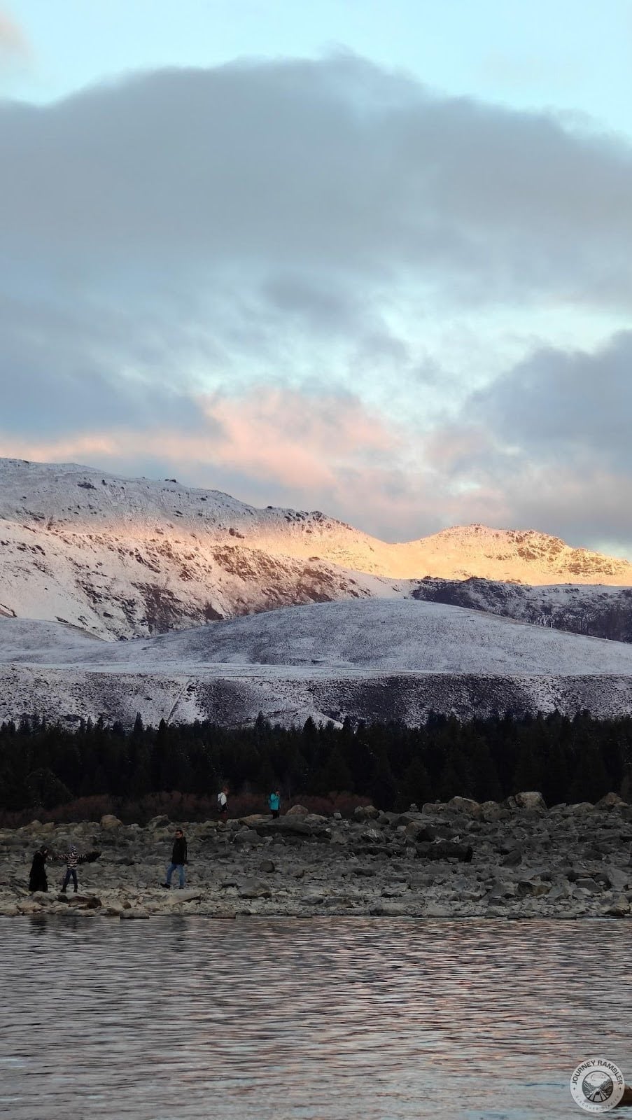 evergreen trees at the foot of Mt. Hay