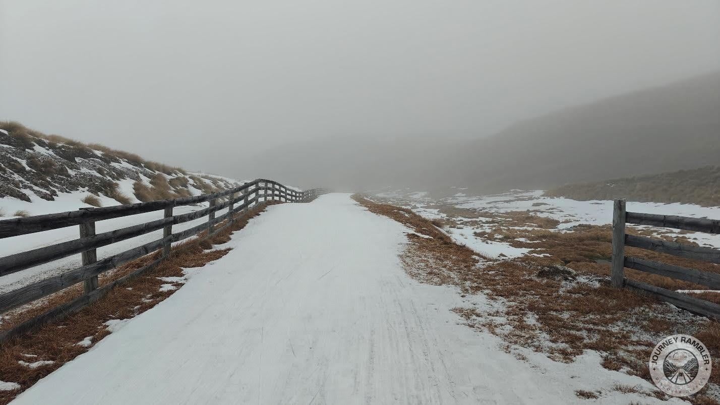 fence on one side stopped people from straying away from the road