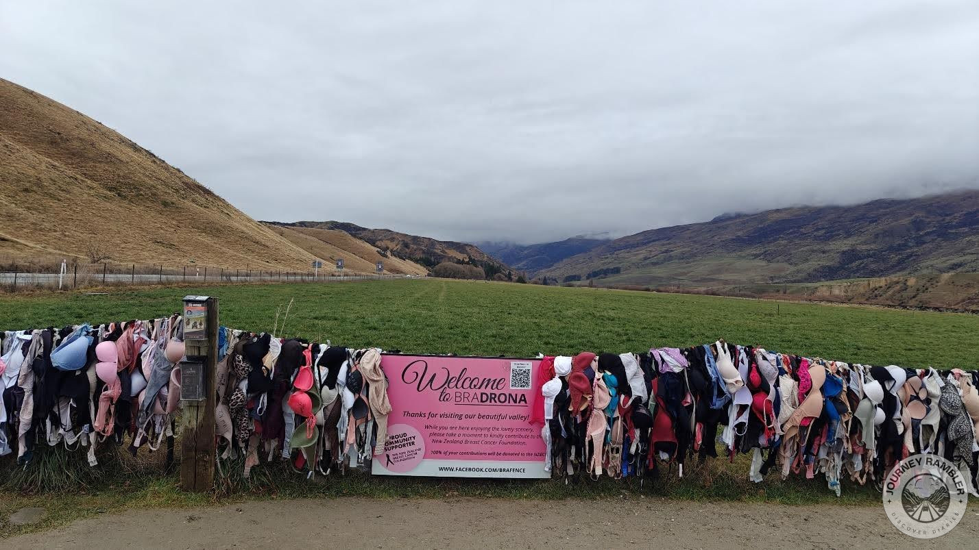 fence was just covered with bras that people had left behind there