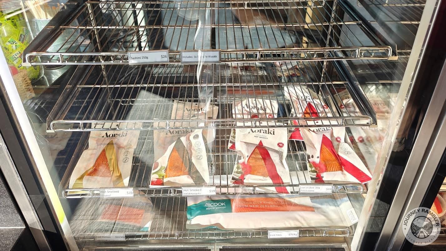 fridge filled with salmon