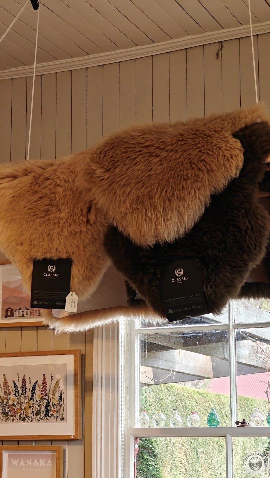 fur carpets had price tags hanging