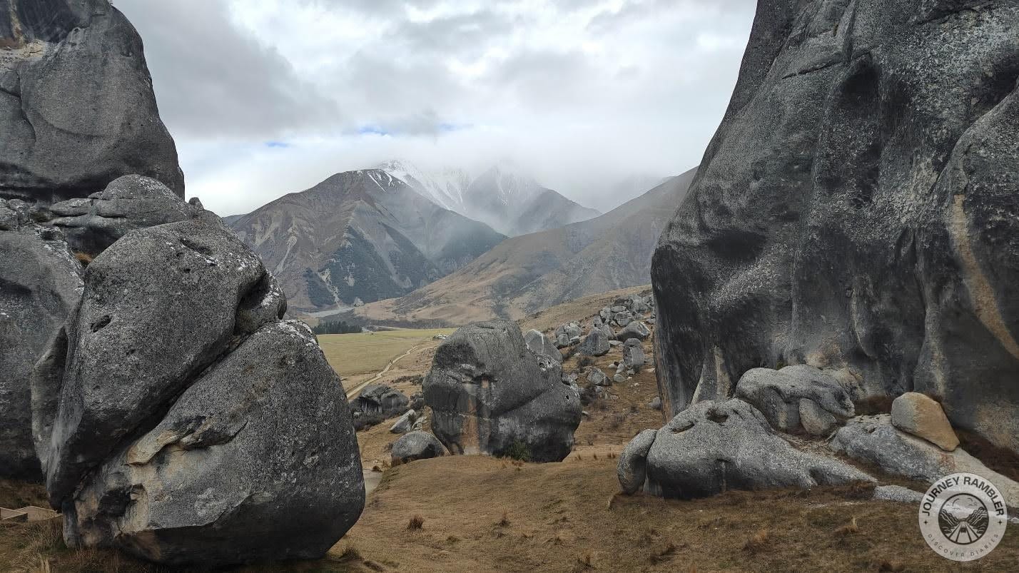 glimpse of the Southern Alps