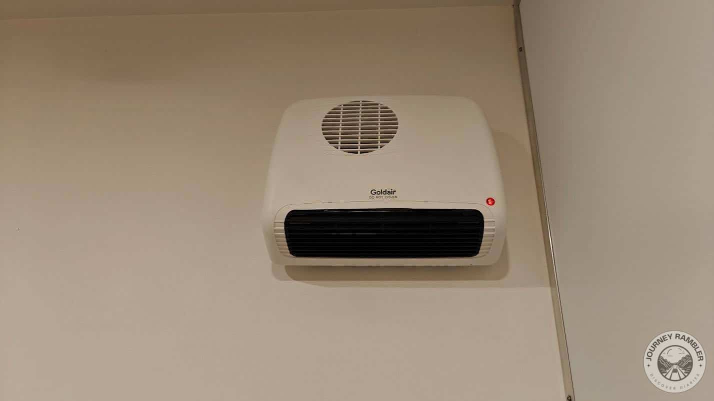 heater inside the bathroom