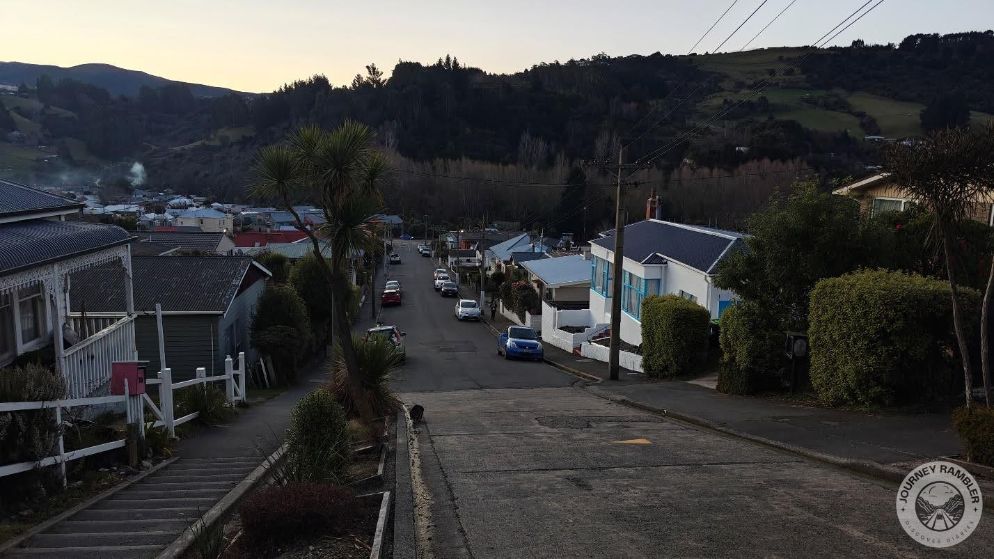 houses and cars at the bottom already looked quite far away