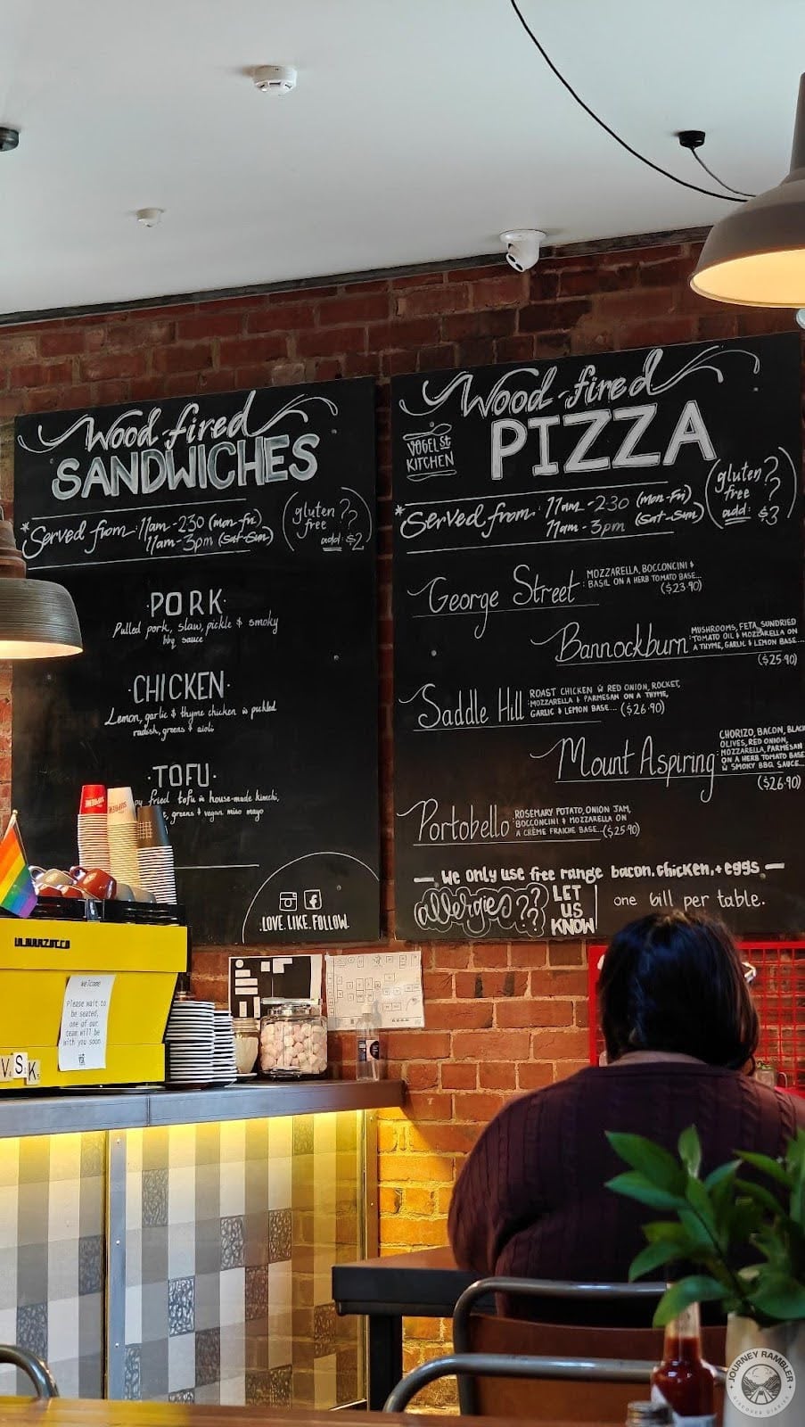 huge blackboard behind the counter
