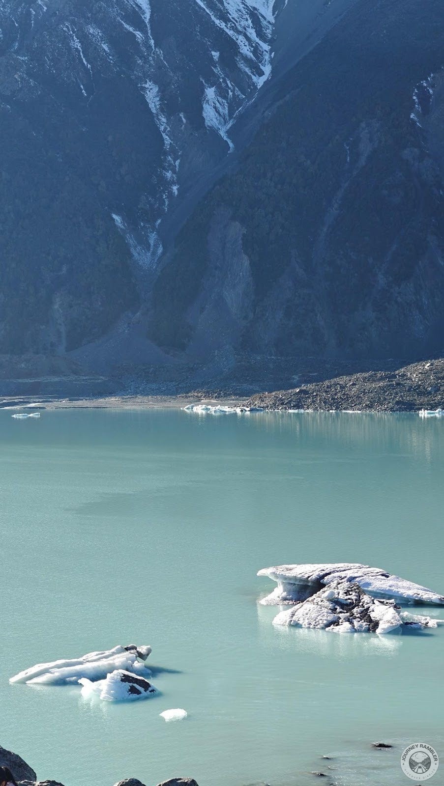 huge chunks of ice in the water