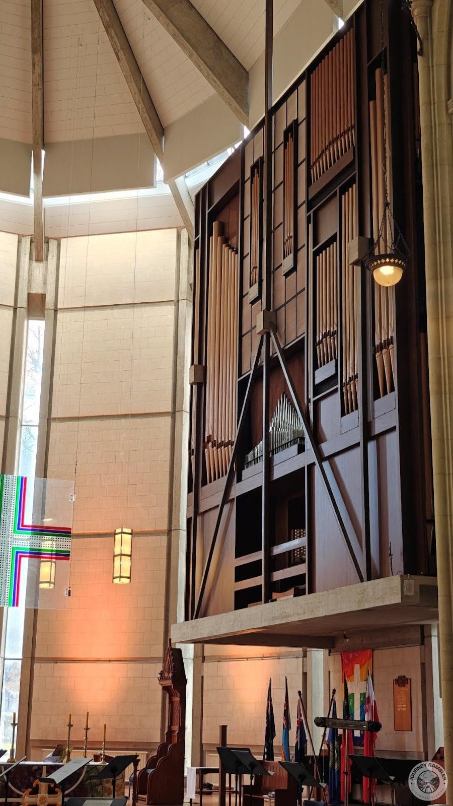 huge organ in one corner of the cathedral