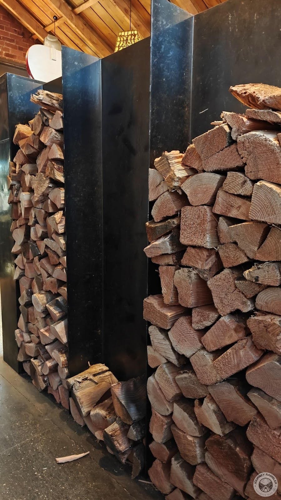 huge piles of chopped wood