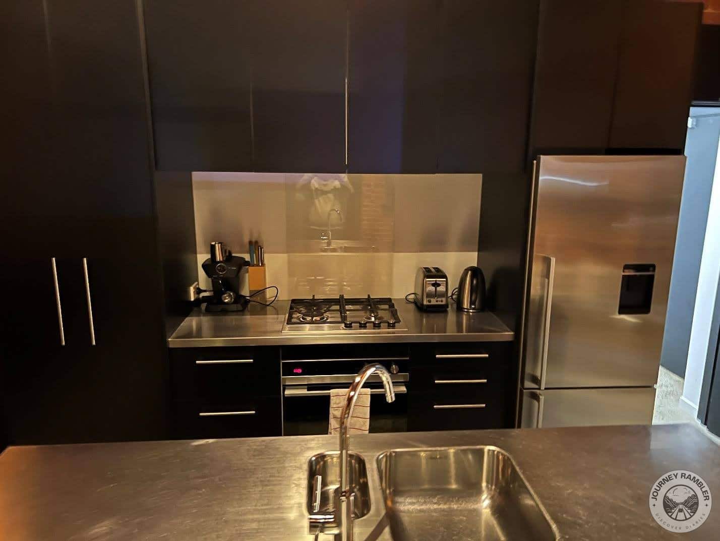 kitchen area in the second apartment