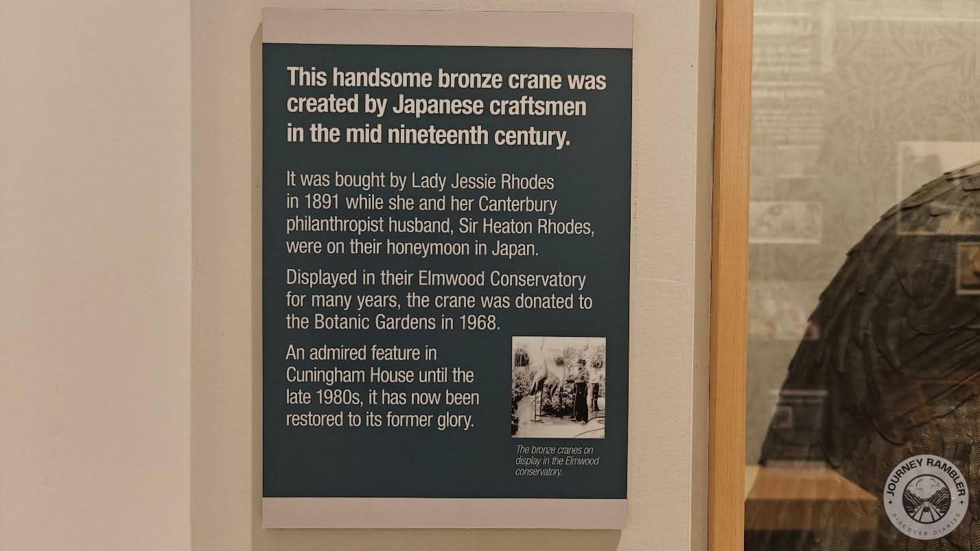 large bronze statue of a crane made by Japanese craftsmen