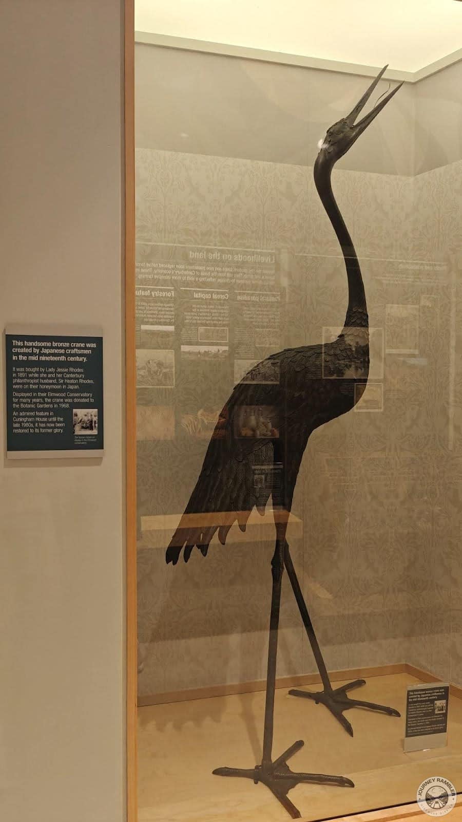 large bronze statue of a crane