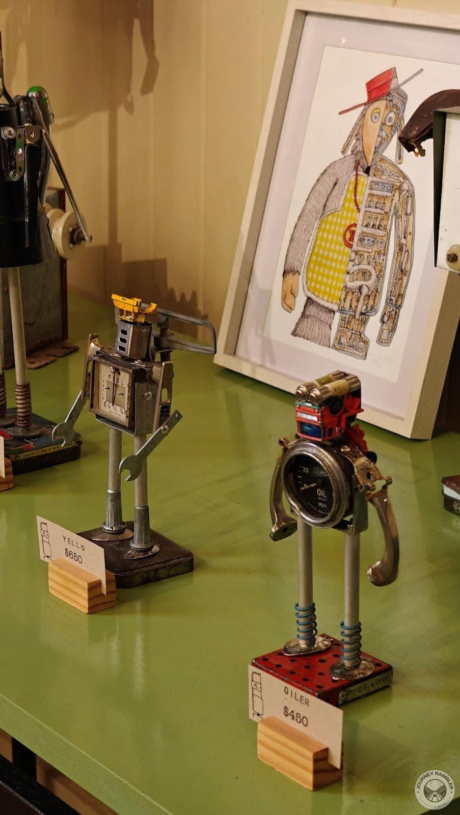 little robots had been made with oil gauges and batteries