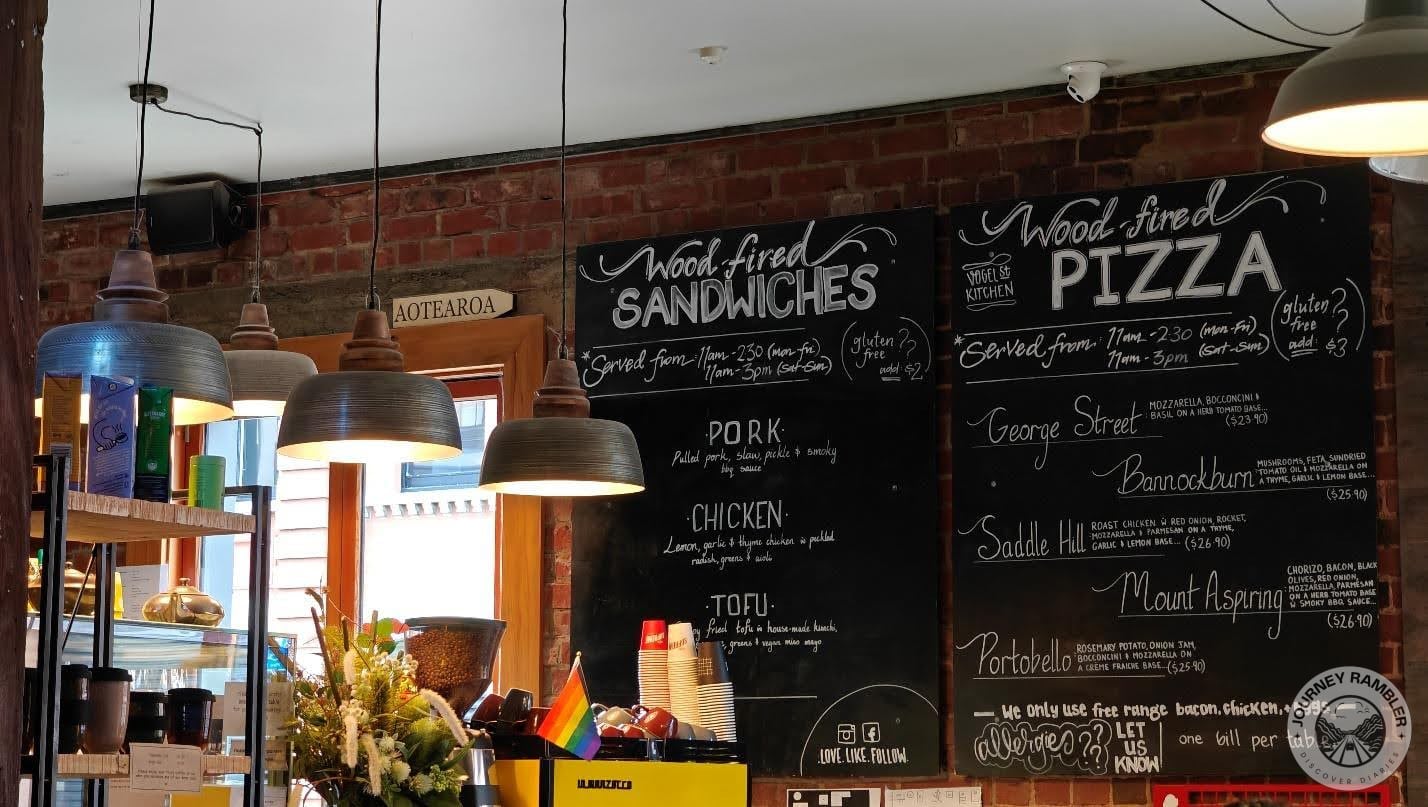 menu on the blackboard