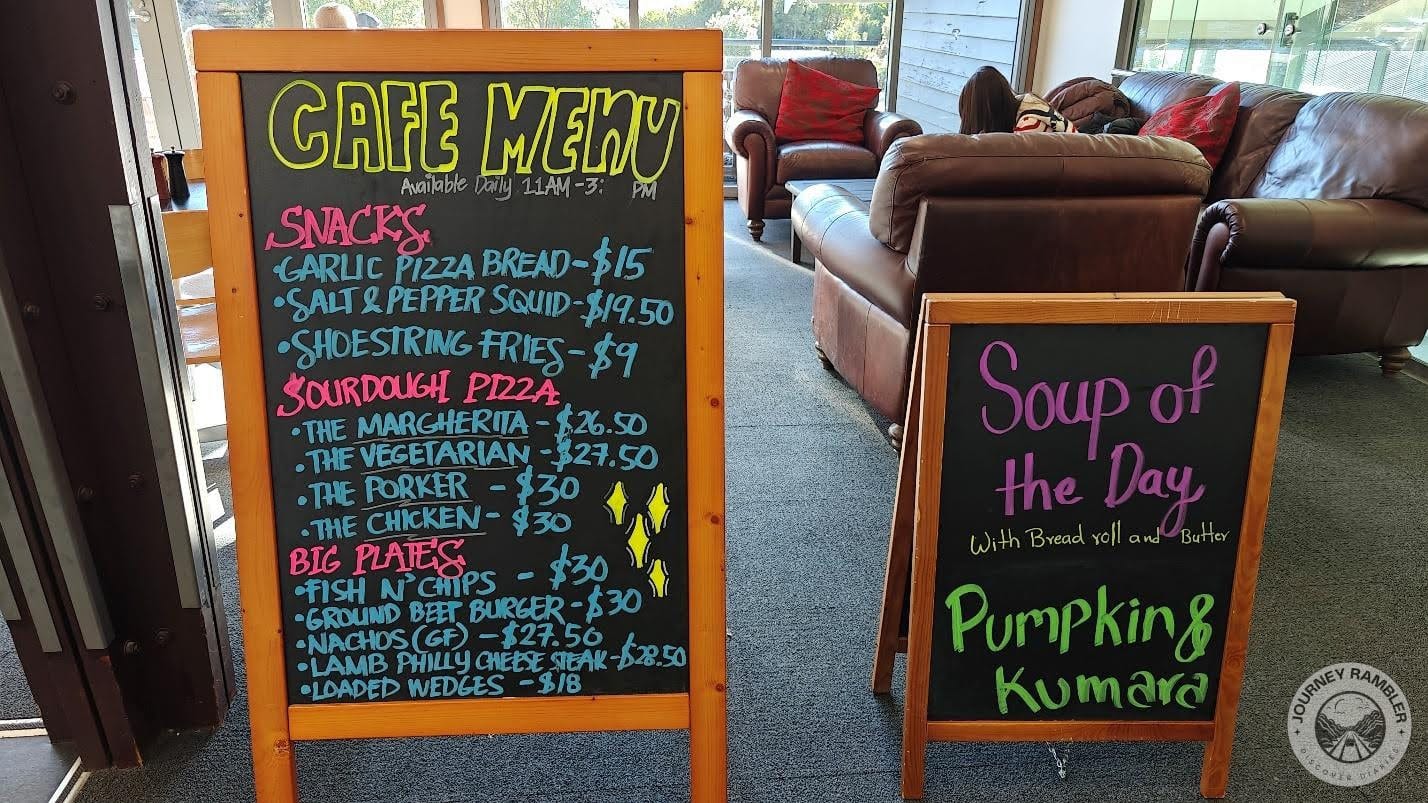 menu was also drawn on a blackboard with colorful chalk